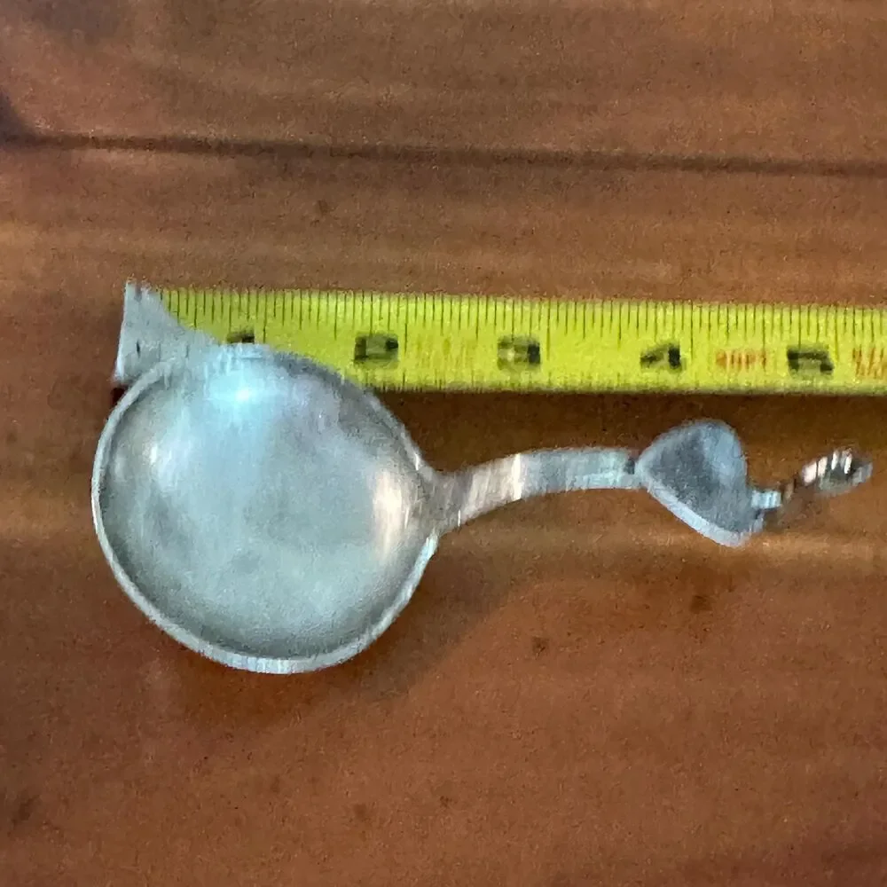 1874 Dutch Silver Mini Ladle Monkey Spoon Rooster Finial Heart .833 Silver 24g